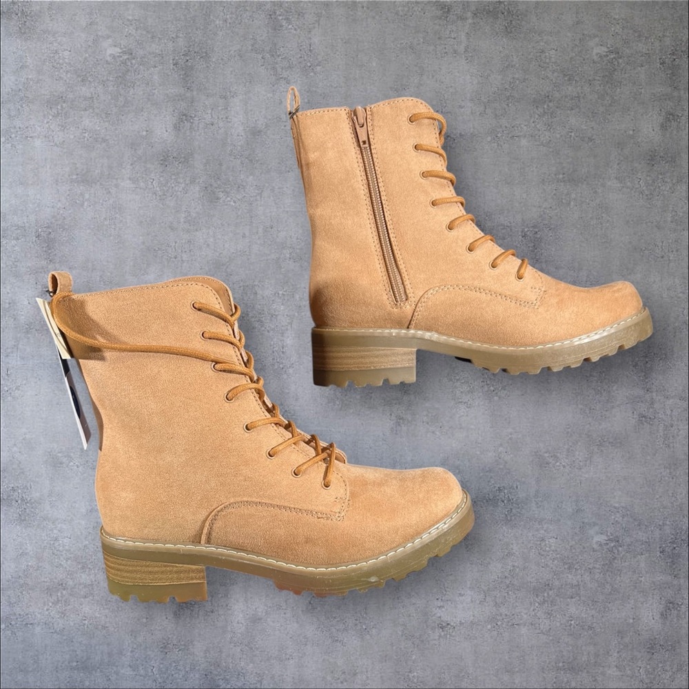 Universal Thread LaceUp Ophelia Side Zip Combat Boots with  Memory Foam - Picture 12 of 14
